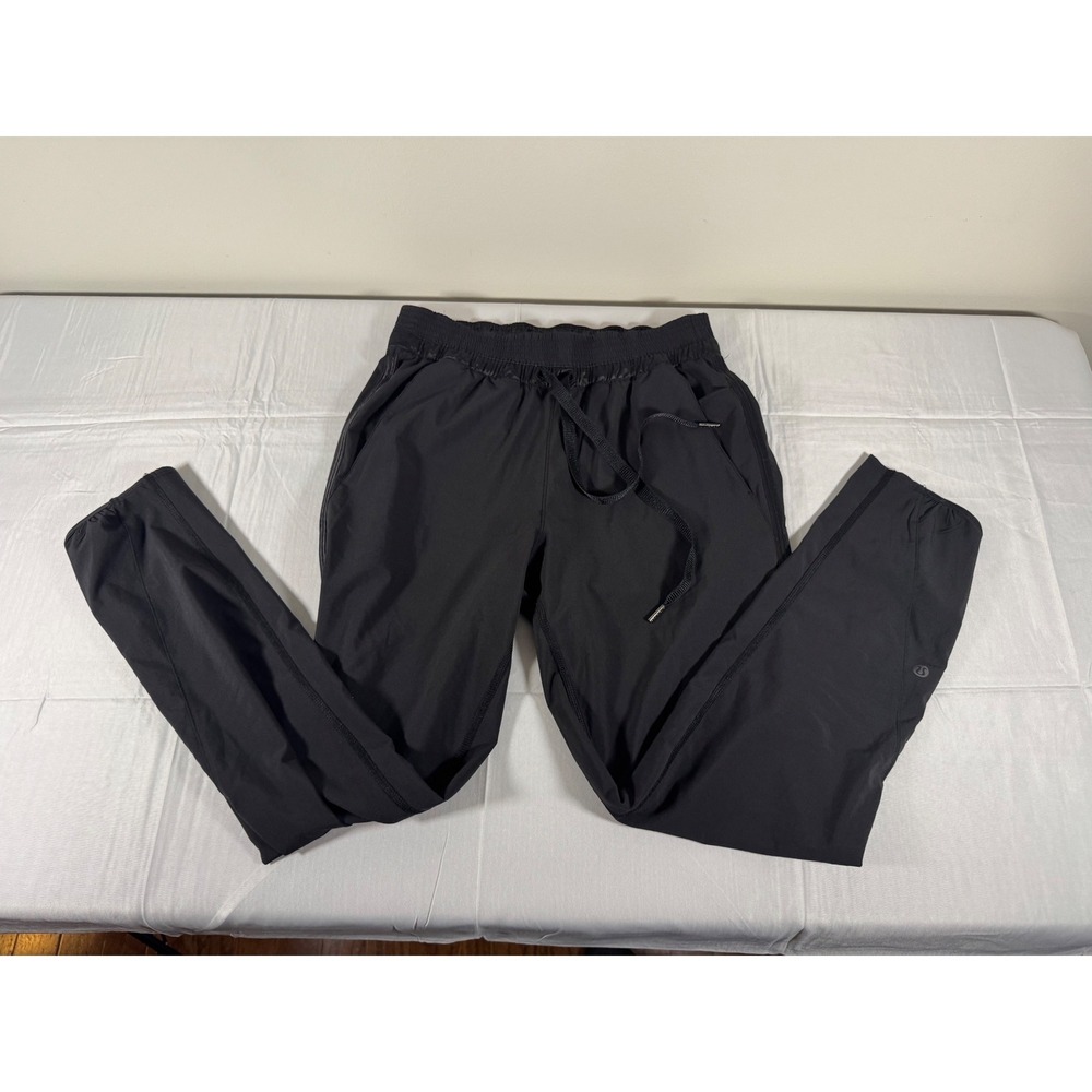Lululemon Womens Black Tapered Joggers Drawstring Athletic Pants Size 10